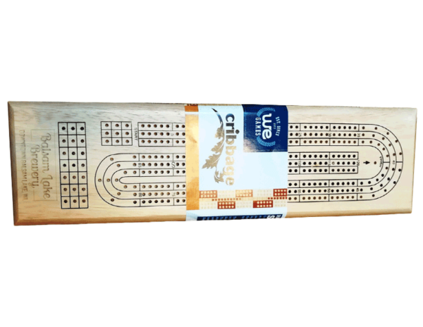 A Cribbage Board with numbers on it, perfect for game night at Balsam Lake Brewery.