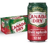 A can of Canada Dry Cherry Gingerale Fruit Splash 12pk with its 12-pack box.